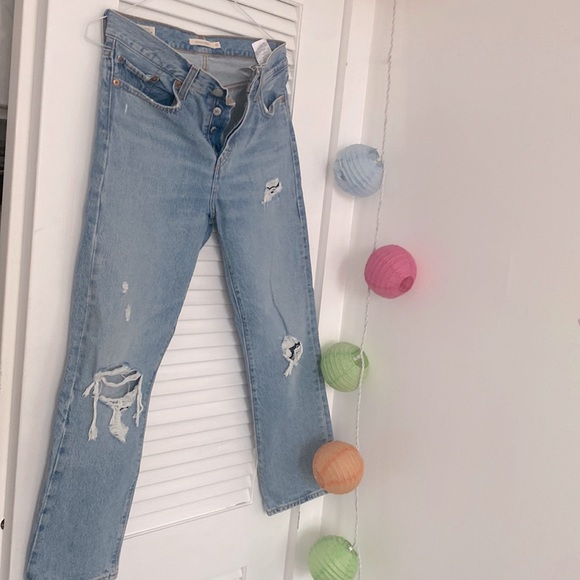 Levi’s Wedgie Straight Blue Vintage-Style Jeans - Picture 1 of 4